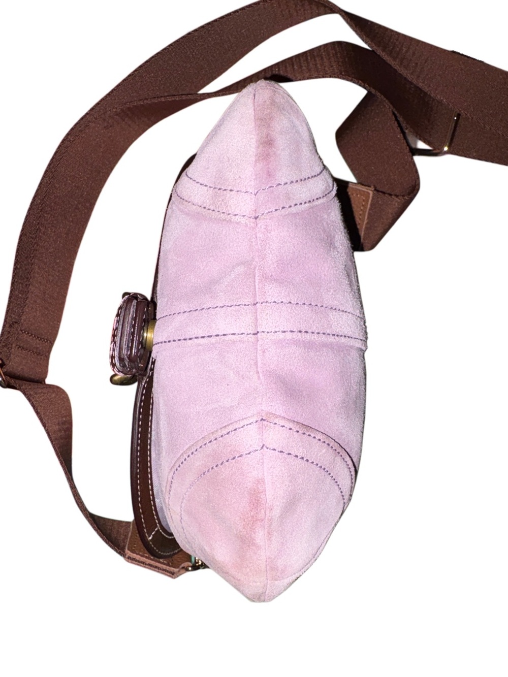 Coach Vintage 2004 Soho Suede Crossbody in Lilac with Brown Leather Trim 4743 - Picture 6 of 8